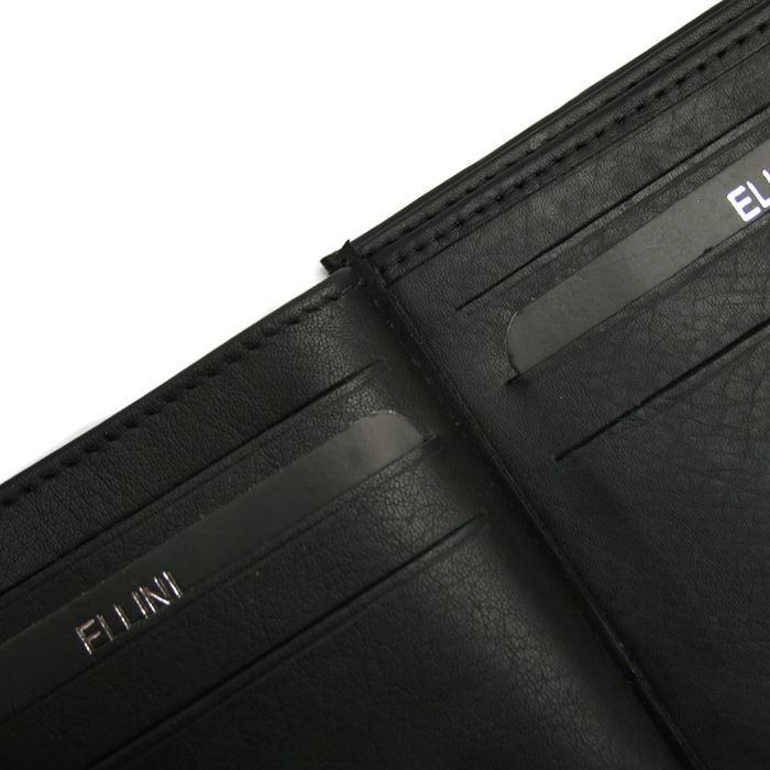Skórzany portfel męski RFID Ellini  czarno - granatowy