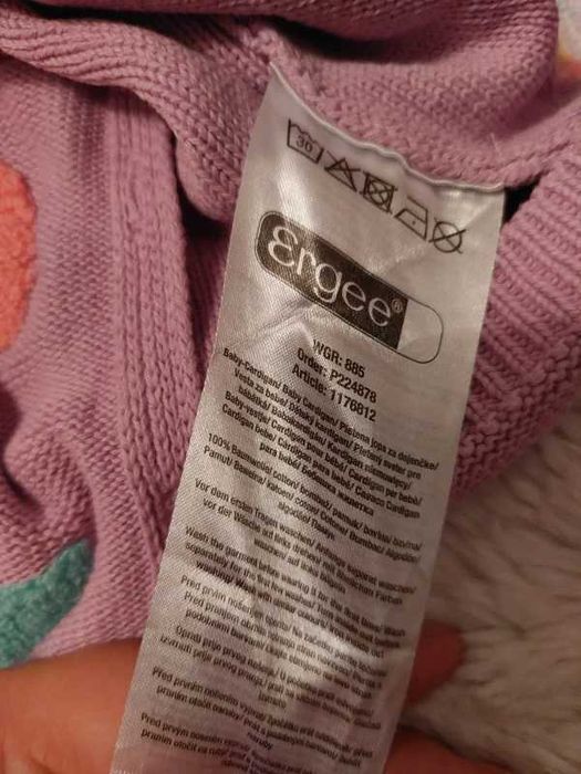 Sweterek zapinany Ergee r. 92 100% bawełna