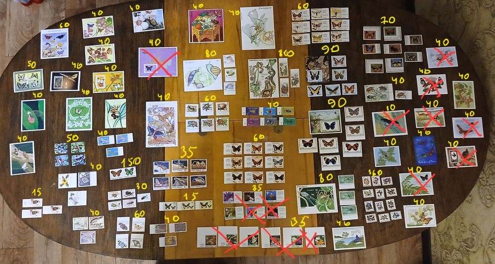 Продам марки фауна птицы рыбки собаки кошки бабочки жуки