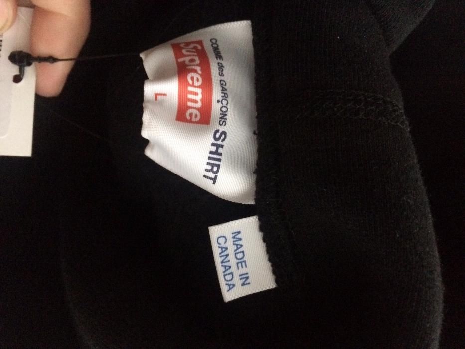 Supreme X Comme Des Garcons CDG Box Logo Sweatshirt Hoodie SS17 Black