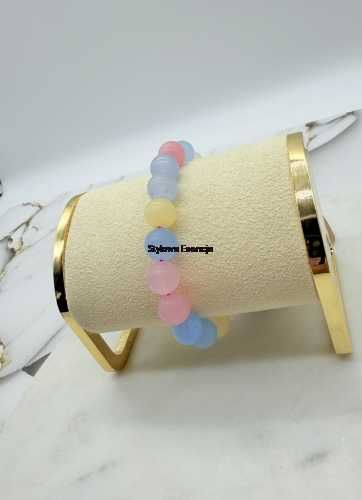 Jadeit morganitowy - bransoletka z kamieni naturalnych