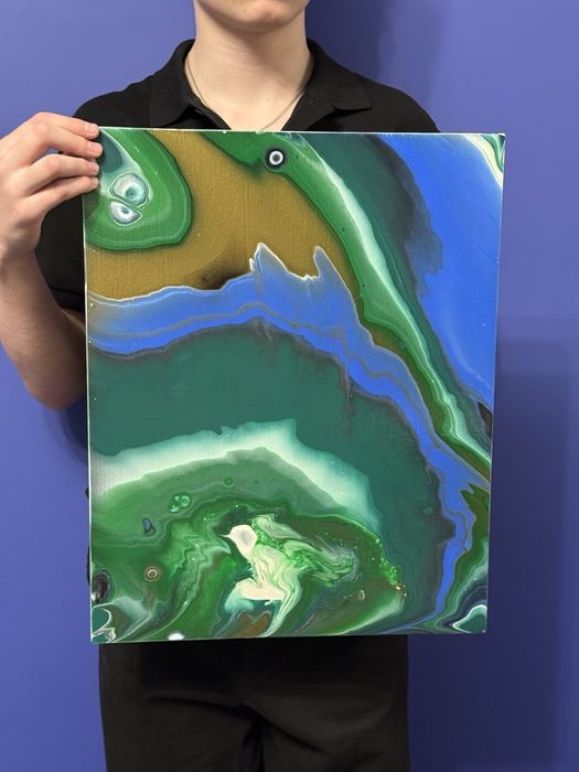 Абстрактна картина для інтер'єру, Fluid art, 50*40 см