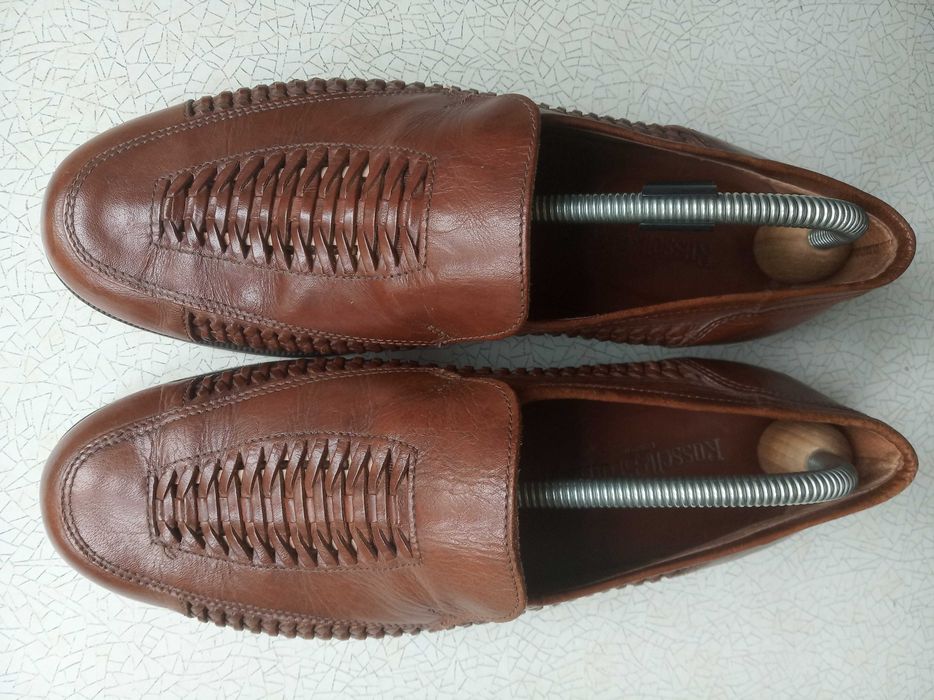 Кожаные плетеные туфли лоферы Russell&Bromley, размер 42, стелька 265 мм