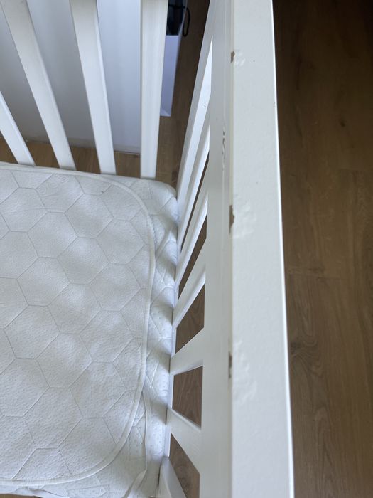 łóżeczko drewniane z szuflada 120x60 + materac