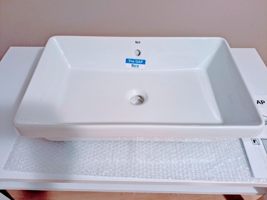 Nowy komplet: umywalka Roca Gap Square 60 cm z baterią stojącą Omnires