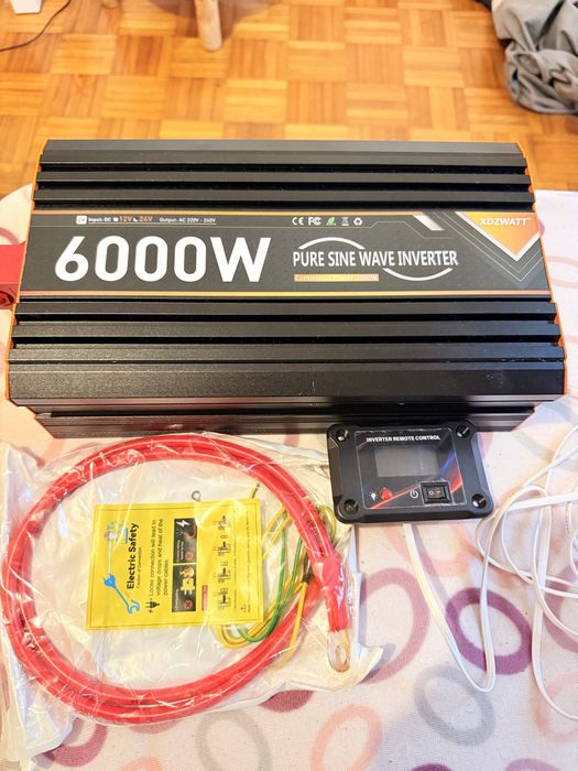 Inversor Onda Pura 24V 3000W / 6000W Camião | Apenas 2 Meses de Uso (C/ Comando)