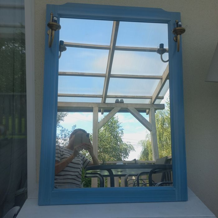 Drewniane duże lustro