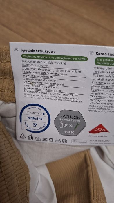 Spodnie sztruksowe męskie brązowe M nowe