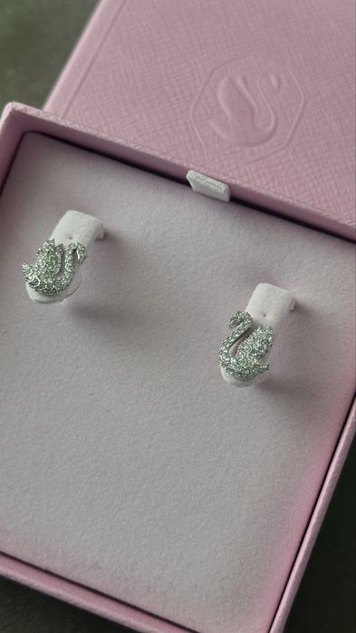 Сережки лебеді Swarovski оригінал