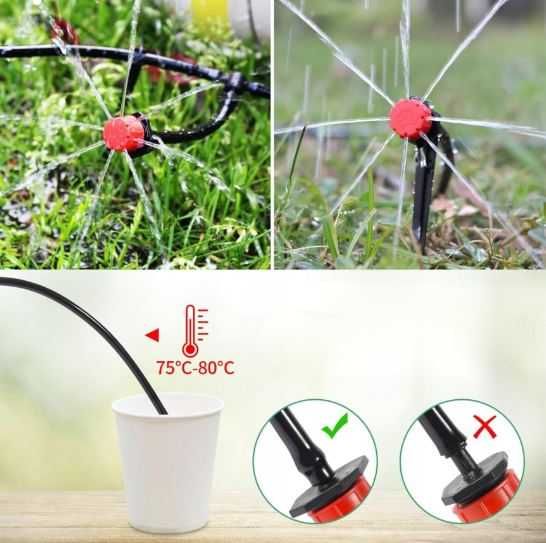 System nawadniania ogrodu 50m 201 elementów zraszacze kropelkowe