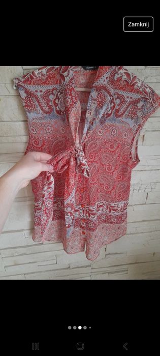 Cienka burgundowa bluzka letnia r.L/40