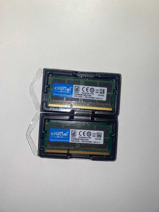 Оригінальні Crucial by Micron SO-DIMM, 16GB DDR3L-1600 (PC3L-12800