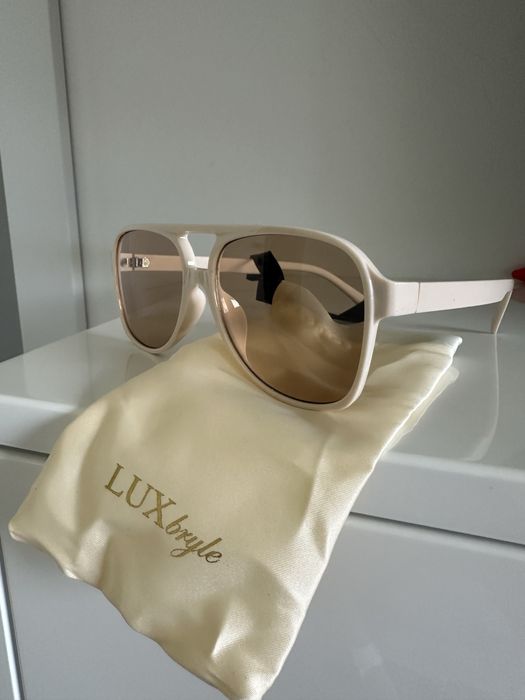 Luxbryle Shirley nowe okulary przeciwsłoneczne kremowe
