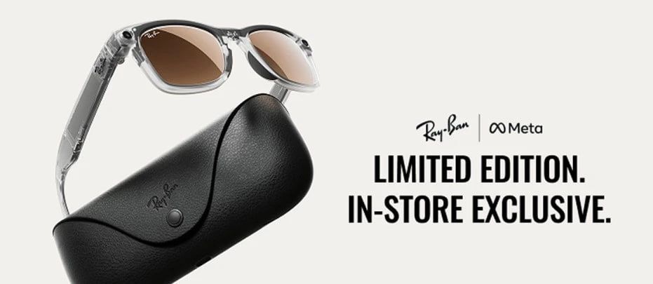 Ray-Ban Meta Wayfarer Gen 2 Standard Matte Transparent Frame/Brown Mirror Gold Lenses (RW4012 67707P 50-22)