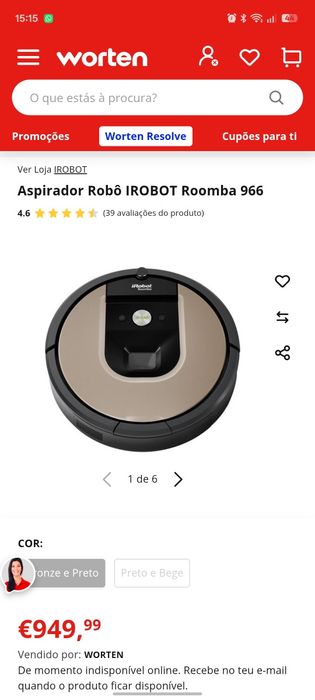 Aspirador ROMBA 966 - 275€