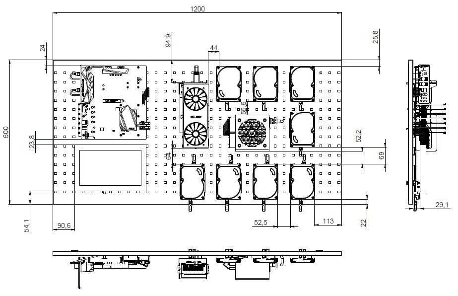 Obudowa H-CASE 2 RAL Otwarta obudowa PC, montaż na ścianie / YOUTUBE