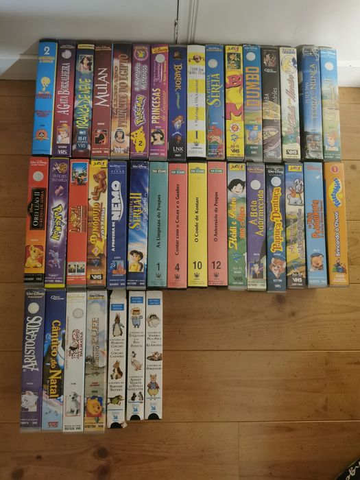 Cassetes VHS Disney, Rua Sésamo Tom & Jerry, Loonney tunes, Pokemon, e