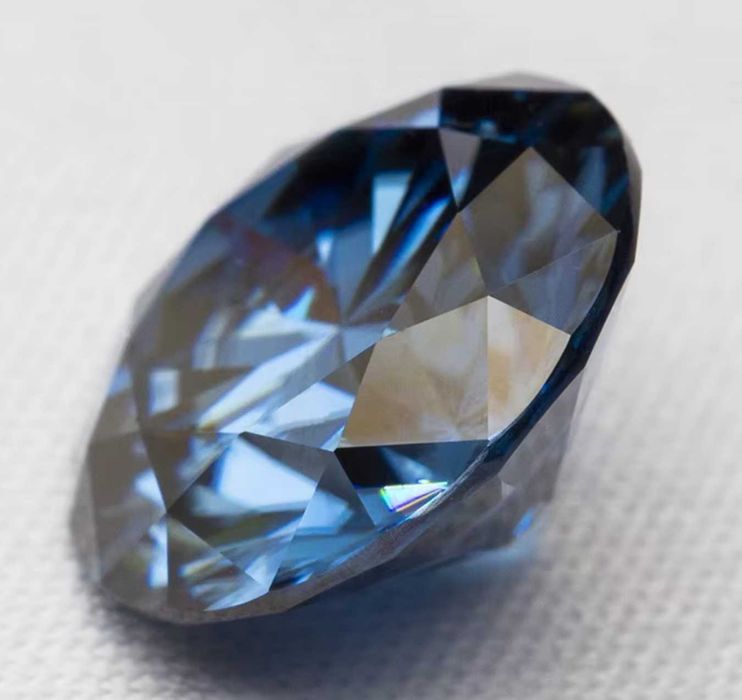 Moissanit Szafirowy 6,5 mm (1 ct) z certyfikatem GRA