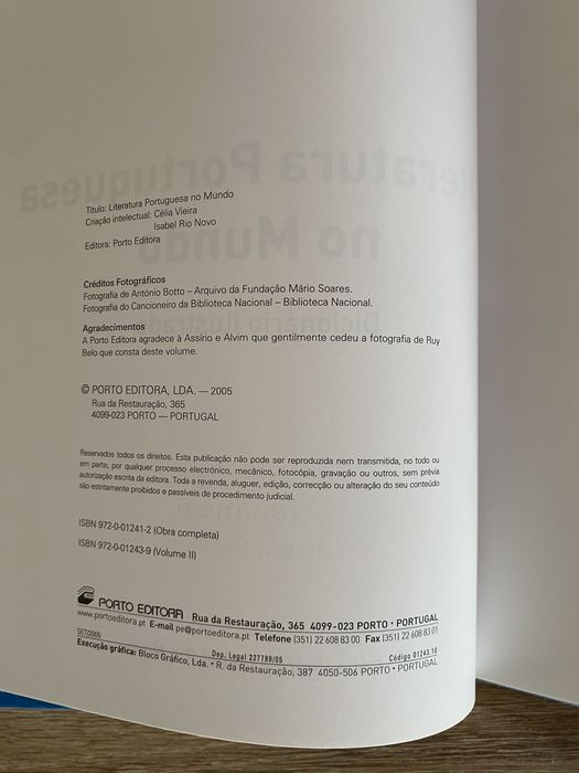 Literatura portuguesa no mundo, dicionário ilustrado, vários volumes