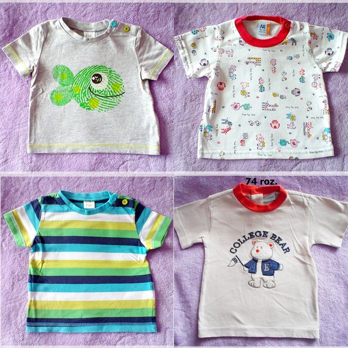 Ubrania 68-74 roz. 6-9 m. Bluzka Spodnie Śpiochy Bluza Koszula.