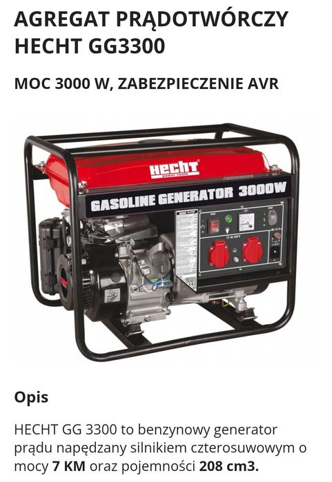 Agregat prądotwórczy hecht 3000w