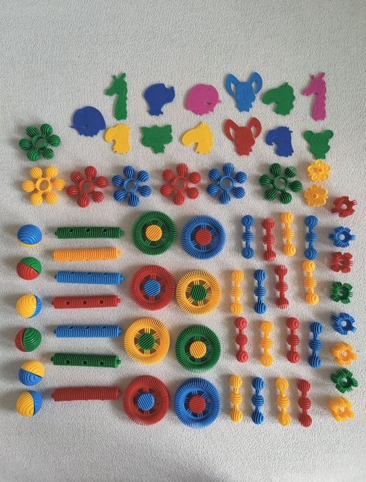 Duży zestaw kreatywnych klocków Funny Blocks Wader kolorowe plastikowe