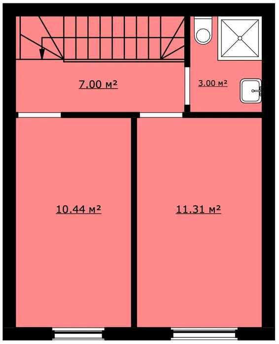 Таунхаус з Документами, 62 м2, 2 паркомісця, Двір 100 м2, Газ, Котел.
