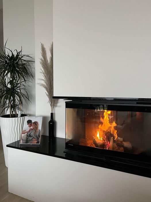 Kominek Hitze kratki defro  TRINITY 80x35x53.Gilotyna z zabudowa