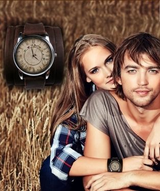 Damski Zegarek Retro Bicykl Bransoleta Skóra Nat