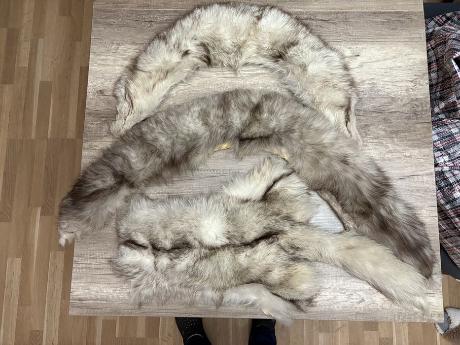 Kołnierz z lisa srebrnego 2 sztuki, skóra z lisa