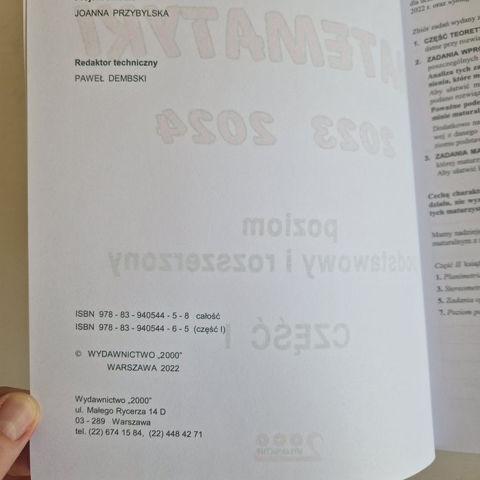 Matura z matematyki 2024 cz. 1 i 2