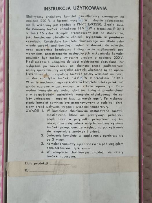 Lampki choinkowe PRL 1980r