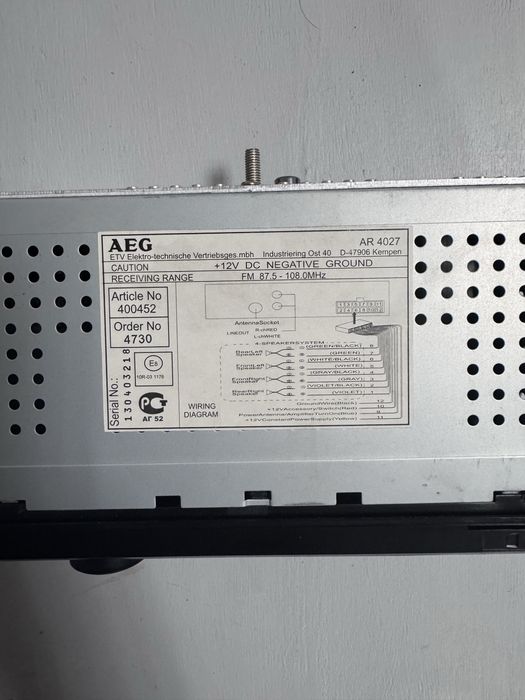 Автомобільна магнітола AEG AR 4027