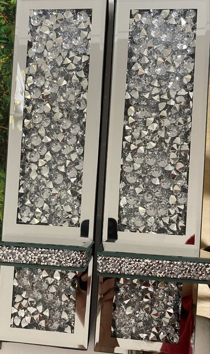 Estantes luxo - prateleira decoração com espelho e cristais diamantes