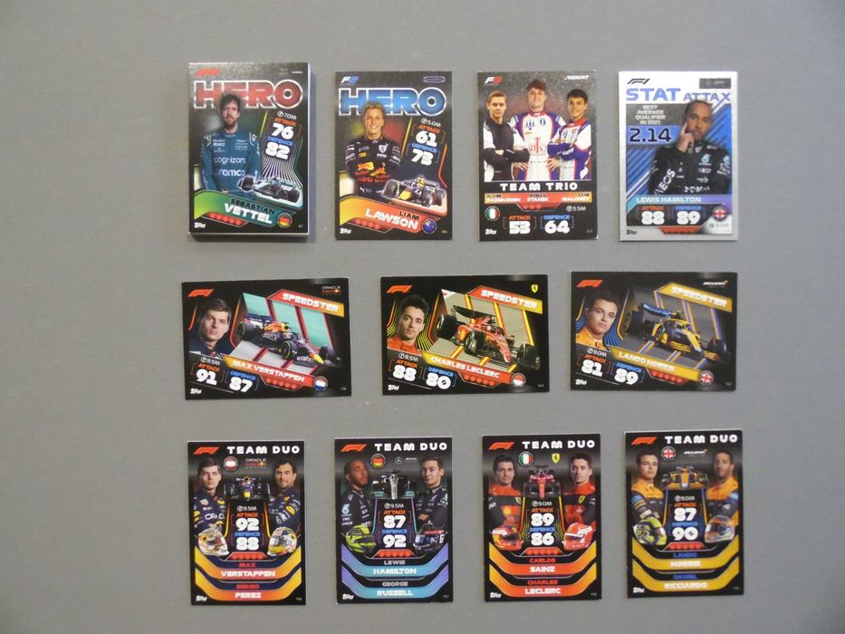Lote de 288 Cartas Formula 1 Topps Turbo Attax 2022
