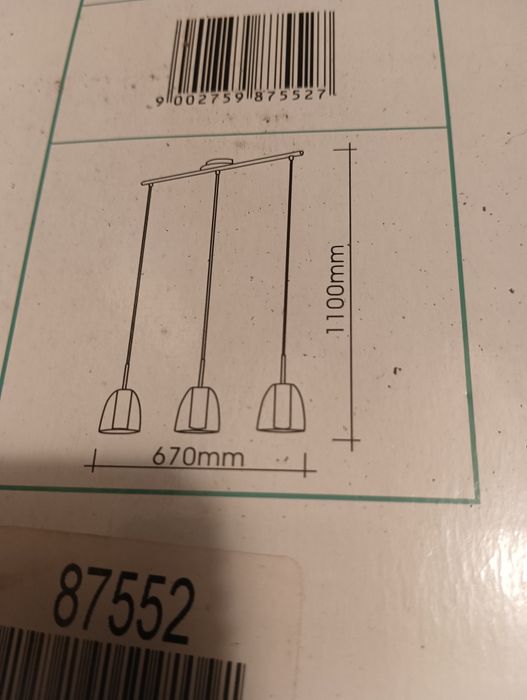 Candeeiro triplo e estante de apoio