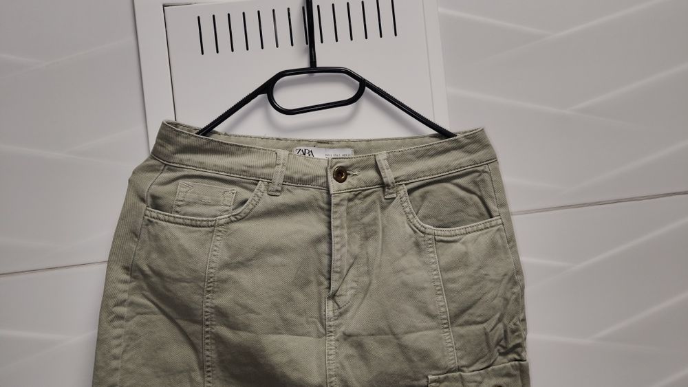 Spódnica Zara r. S pas 72 cm khaki