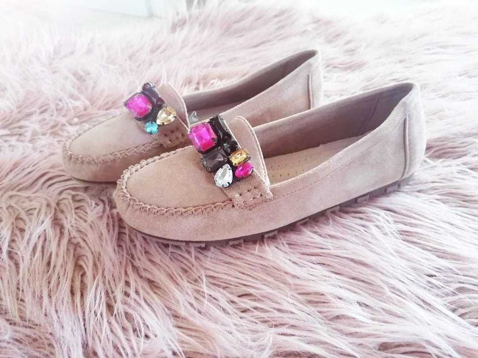 Pięknie mokasynki – beżowe i czarne – wszystkie rozmiary