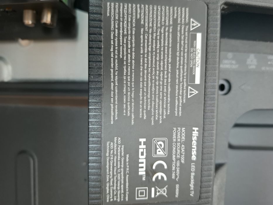 Placa tv hisense 43a7100f