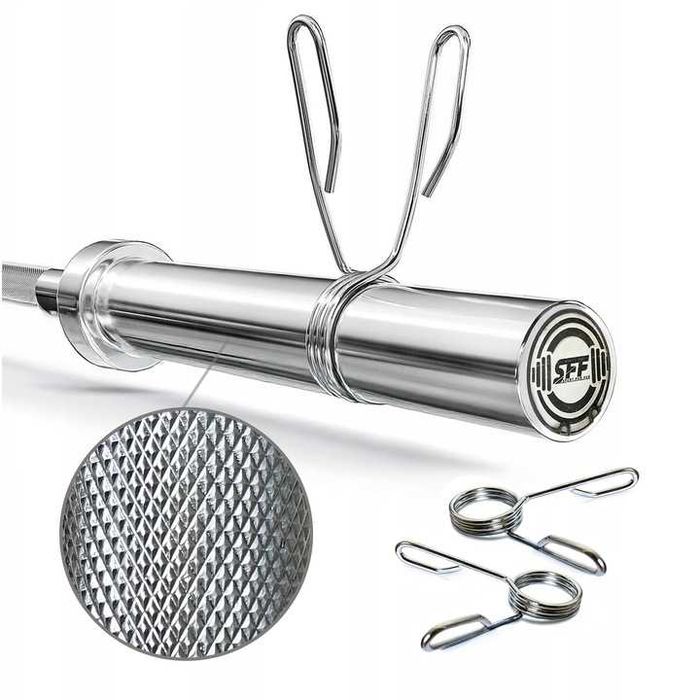 gryf prosty olimpijski 120cm 50mm sztanga chromowany gratis zaciski