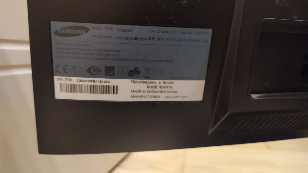 Monitor Samsung B2240W 22″ VGA DVI + kable
