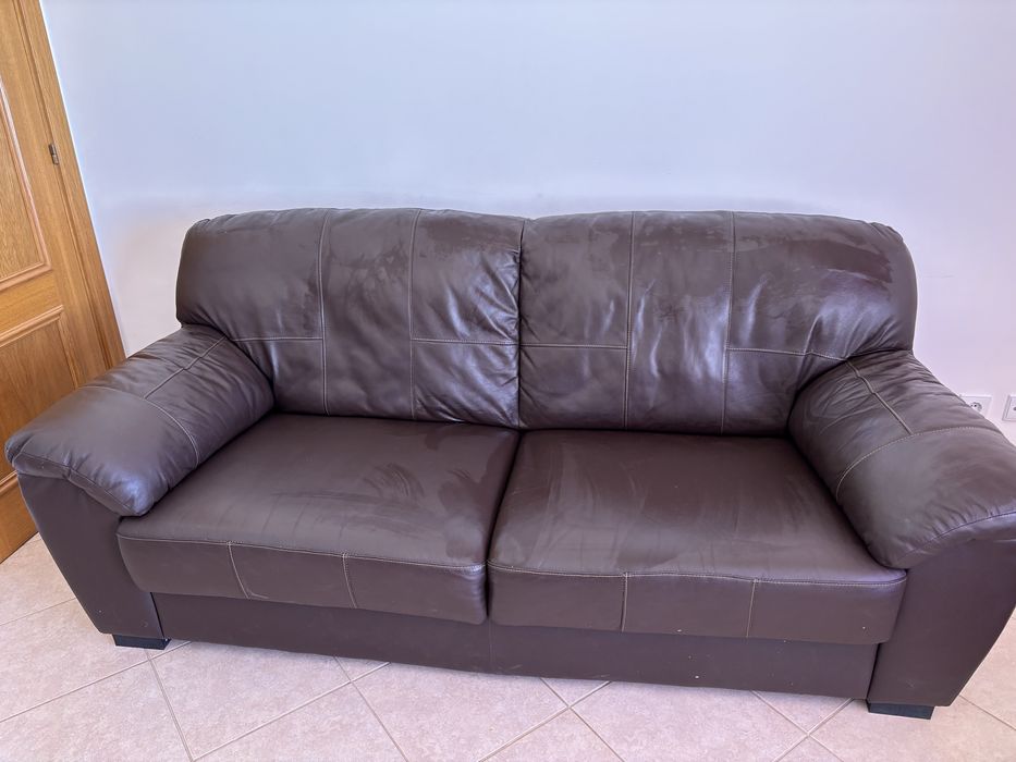 Sofá couro preto 2mx90cm