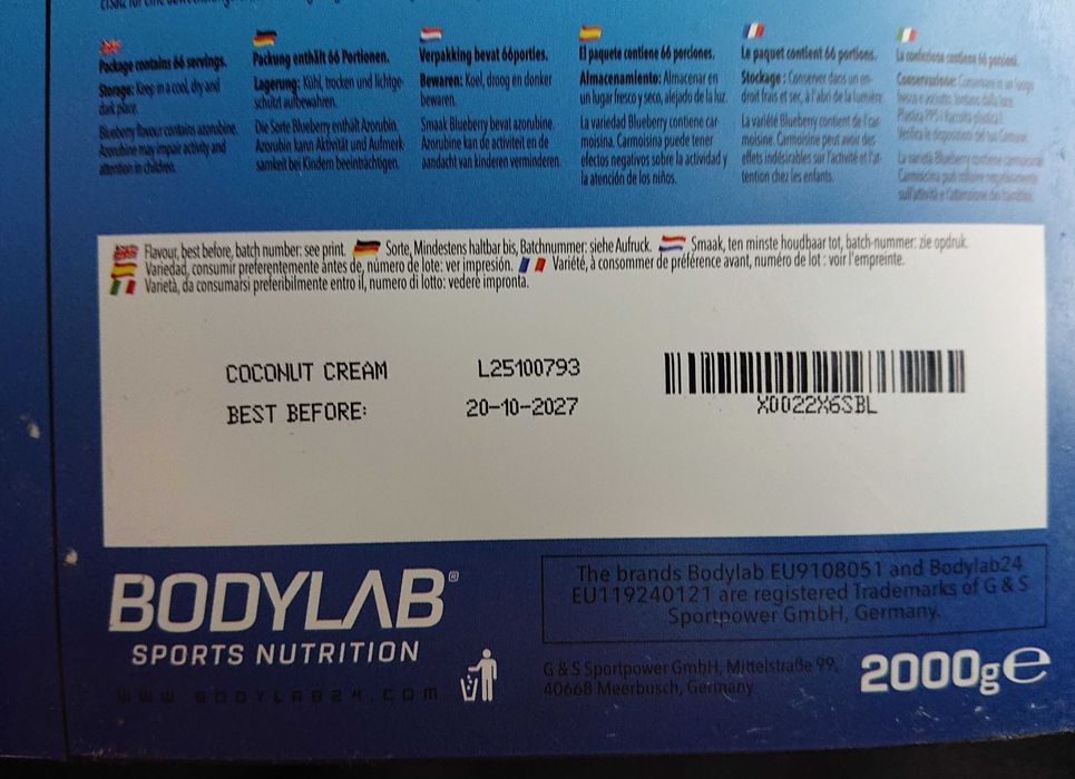 Odżywka bialkowa Bodylab whey protein 2kg smak krem kokosowy