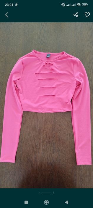 Bluzka top XS 34 różowy bluzeczka