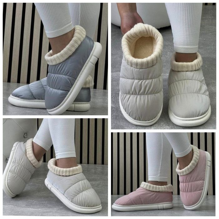 Sale Теплі дутики тапки капці уги на хутрі для дому та вулиці тапочки