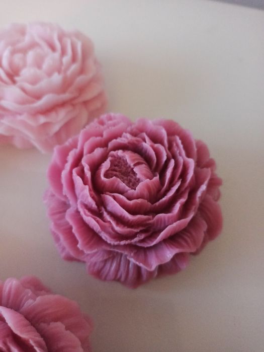 Mydełko glicerynowe handmade, kwiat piwonii, zapachowe