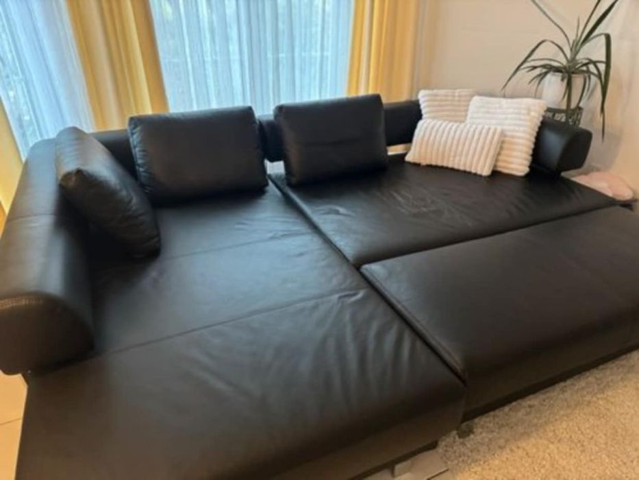 Narożnik skórzany elektrycznie rozsuwany. Ewald Schillig Face. Relax