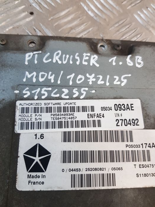 Sterownik Silnika P05034093Ae P05033174Aa Pt Cruiser 1.6B 05R-