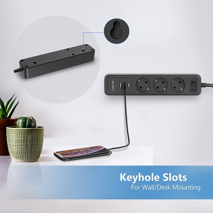 NOVA! Tomada extensão eléctrica Tripla com 3 Portas USB Power Strip