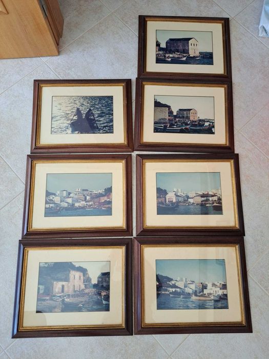 Lote de Fotografias emolduradas Alvor/zona ribeirinha - anos 80